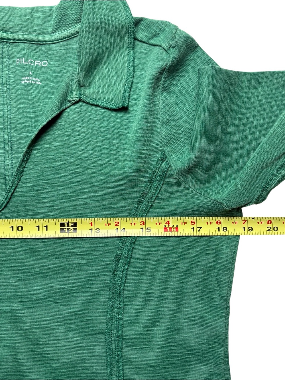 Anthropologie Pilcro Stitched Long Sleeve Top Green L V-Neck - Picture 7 of 11